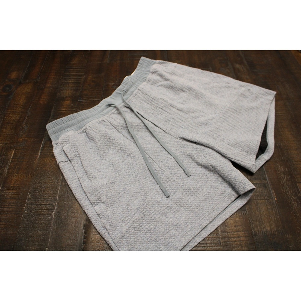 Lululemon The Shorts Mens 34 Green Sweat Relaxed Knit Drawstring Linerless 7 In